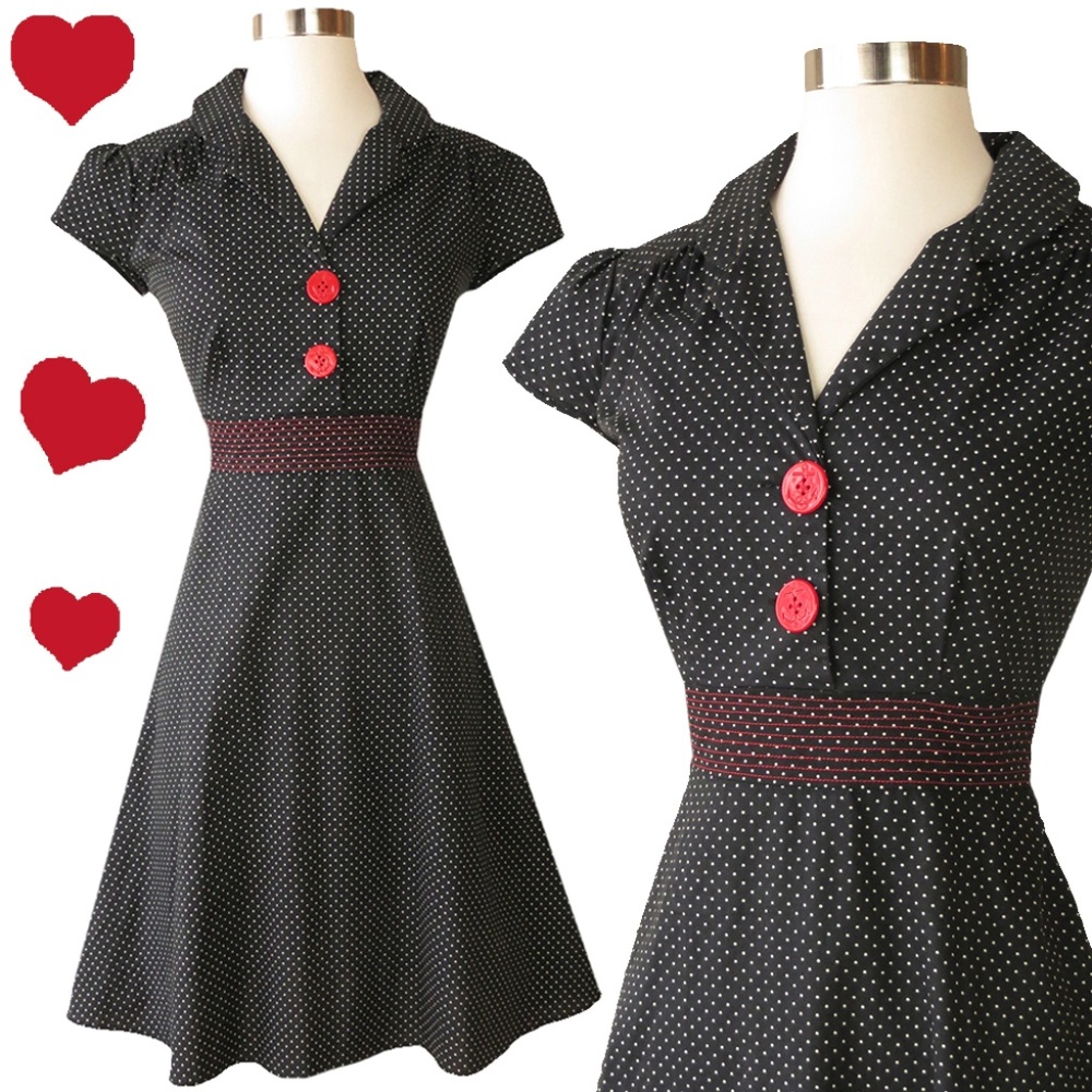 Ruby Rox Retro Pinup Polka Dot Dress